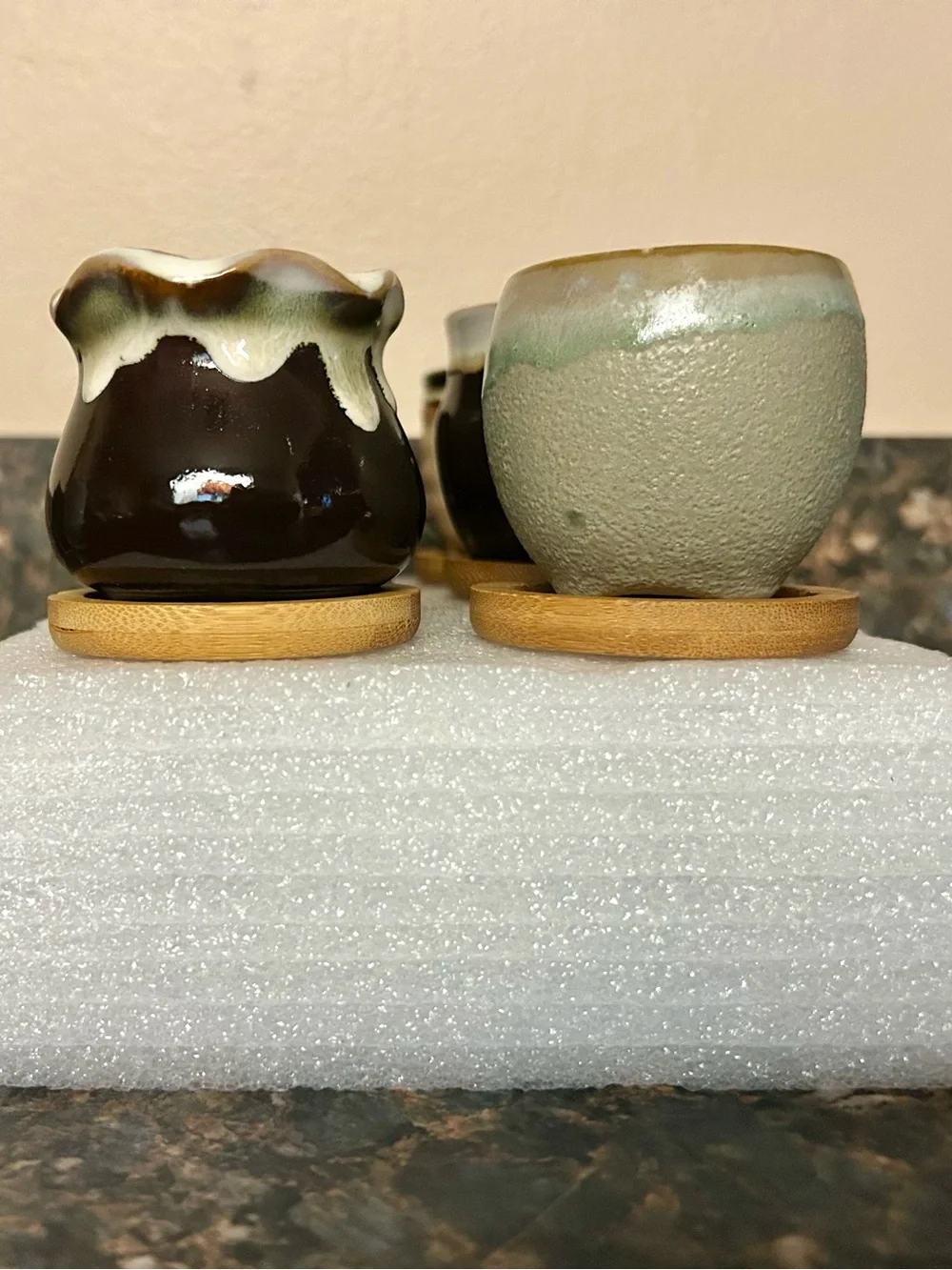 2.1 Inch Succulent Pots with Drainage and Base.  This is a set of 6.
